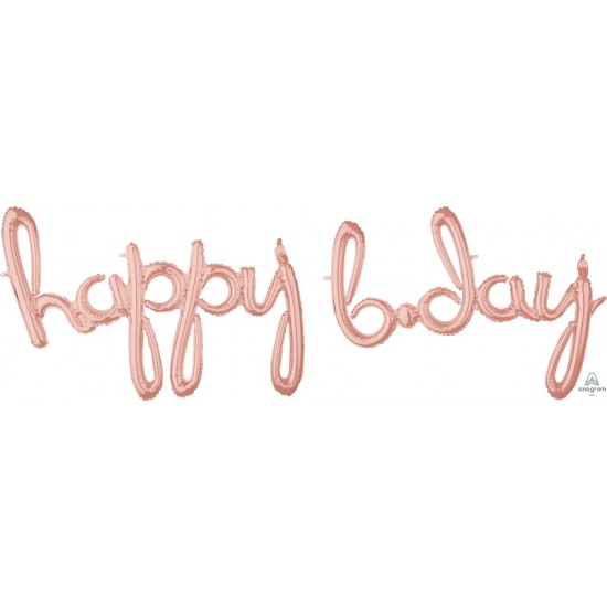 "Happy Birthday" Μπαλόνι foil rose gold