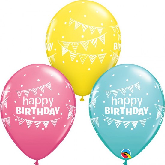 Μπαλόνι 11" latex Birthday pennants & dots
