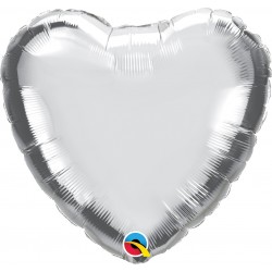 18" HEART SILVER