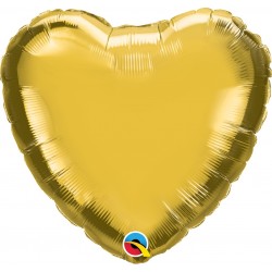 18" HEART METALLIC GOLD