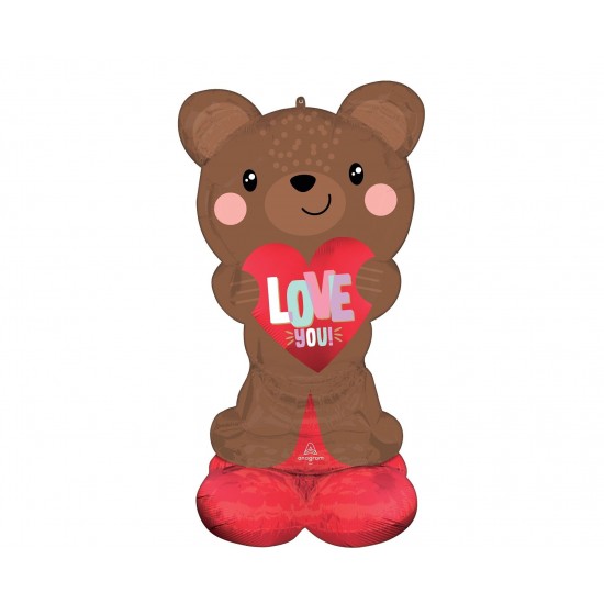 "Satin Brown Love Bear" Μπαλόνι Airloonz Αρκούδος